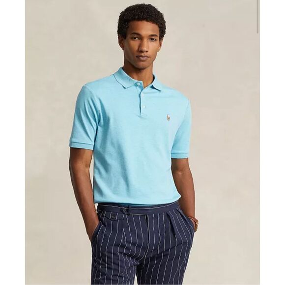 Polo Ralph Lauren NWT Classic Fit Soft Cotton Polo Turquoise Nova Heather Small - Picture 1 of 5